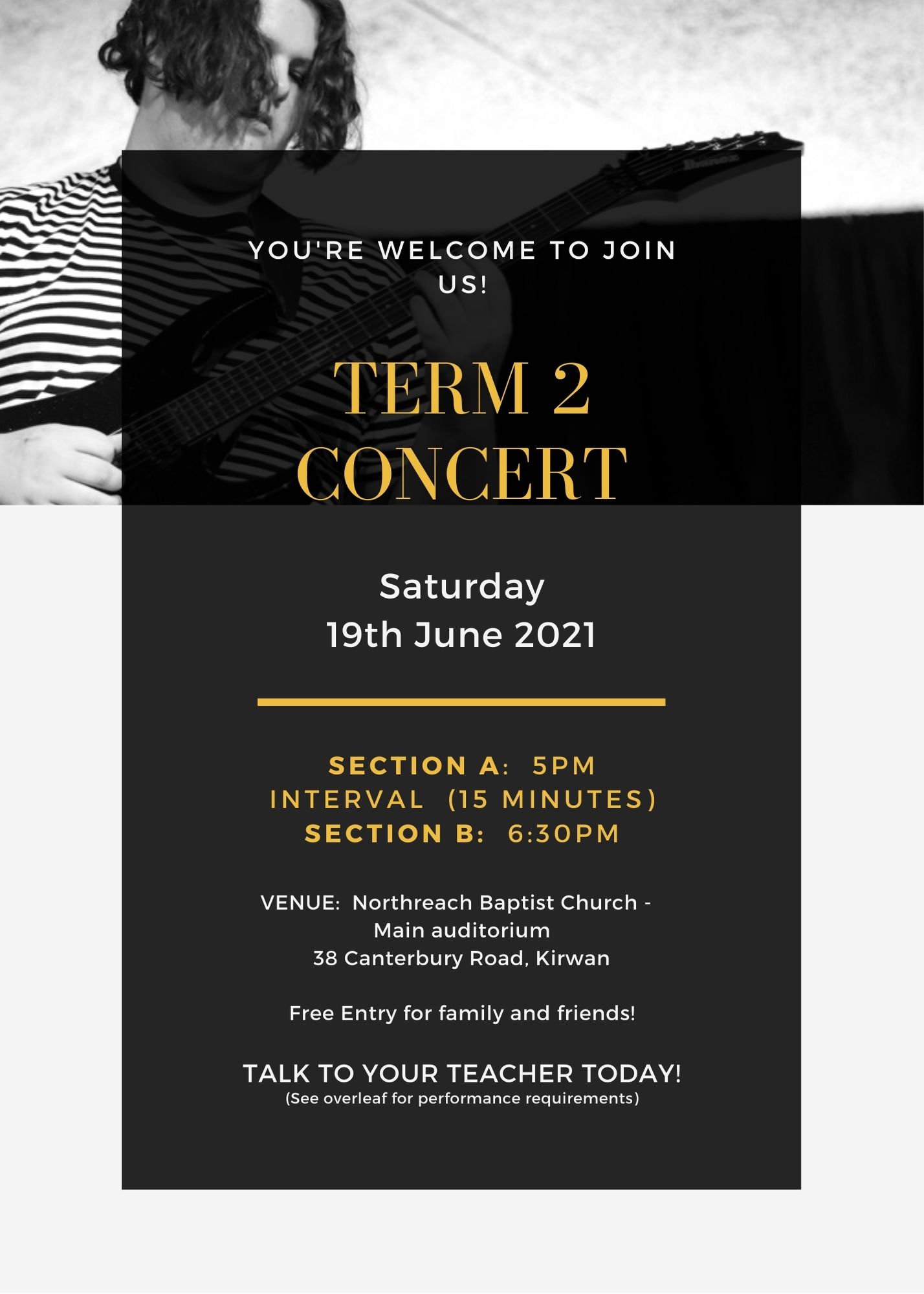 2021: TERM 1 CONCERT! Performers: see p2 for T&C's