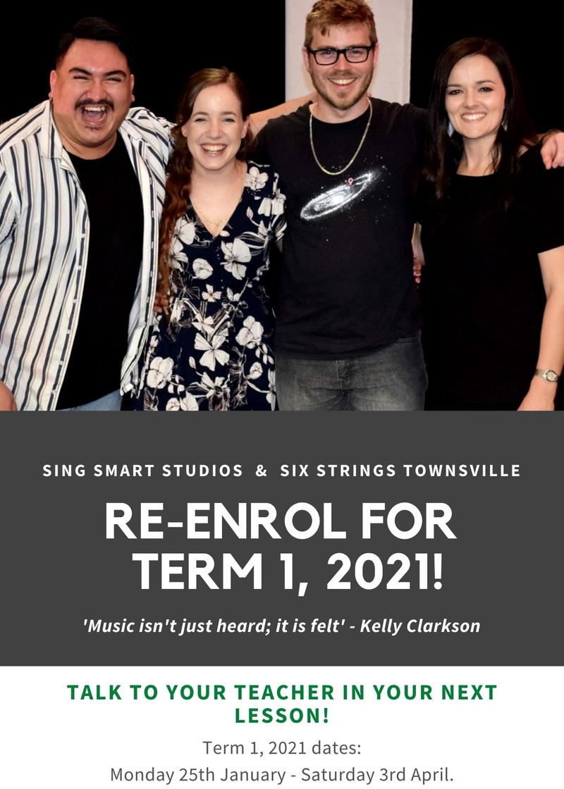 Re-enrol now for Term 1, 2021!  